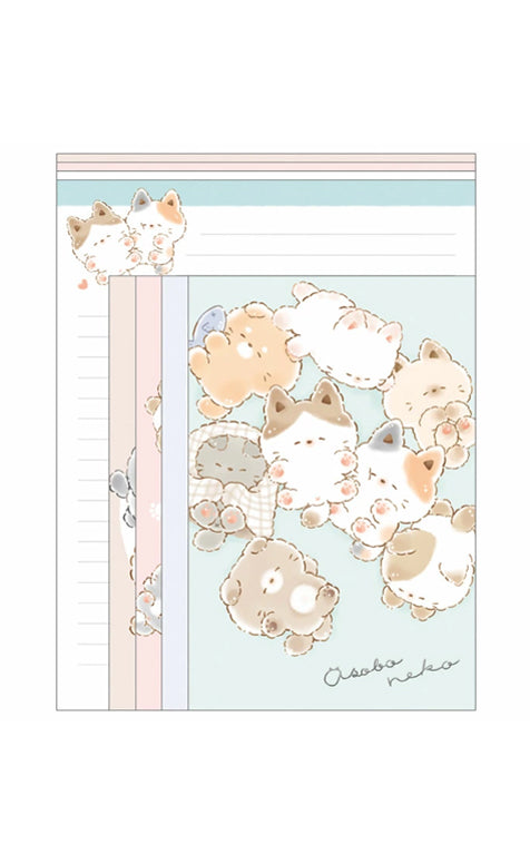 Set kawaii de papier à lettres et enveloppes - Asobo Neko