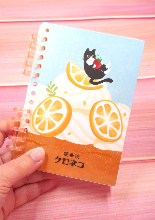 Carnet pour stickers - Kuroneko et gâteau au citron