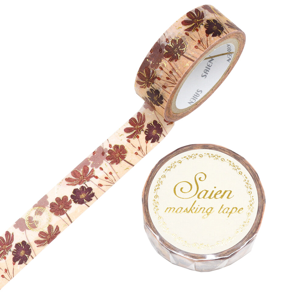 Washi tape - Choco Cosmos (fleur d'automne)