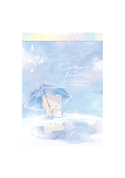 Memo pad - Cotton Bear Rain