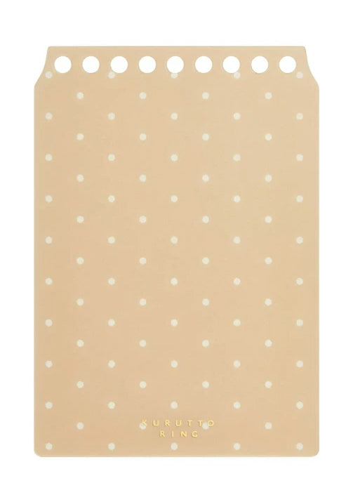 Kurutto Ring Maruman - Couverture - Bloc-notes personnalisable - beige pois