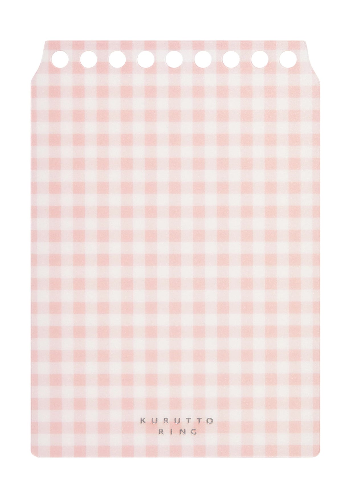 Kurutto Ring Maruman - Couverture - Bloc-notes personnalisable - rose pastel carreaux