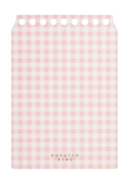 Kurutto Ring Maruman - Couverture - Bloc-notes personnalisable - rose pastel carreaux