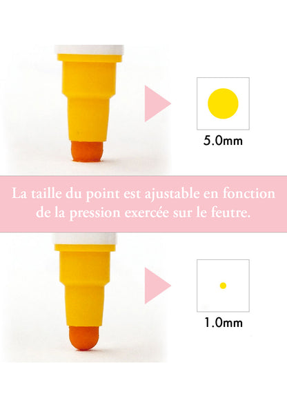 Set de 6 marqueurs ZIG Clean Color Dot - Mild Smokey - Kuretake - taille de la pointe
