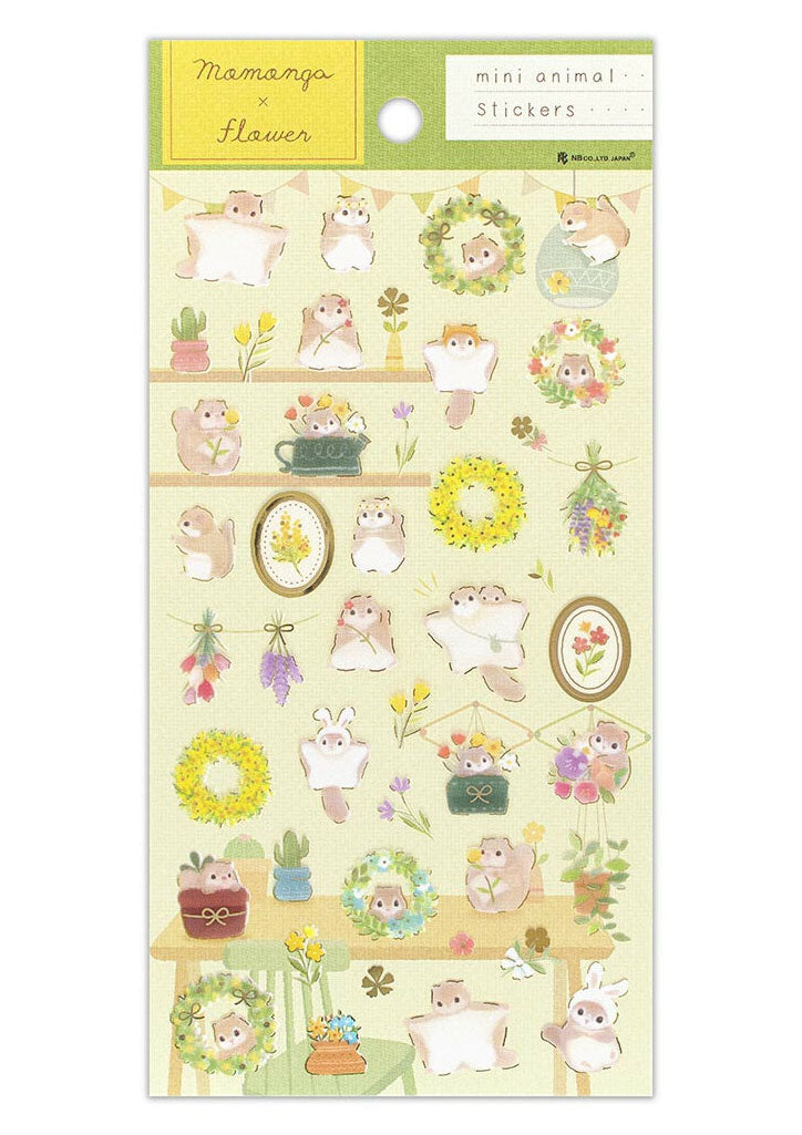 Stickers - Mini animal - Écureuil et fleurs