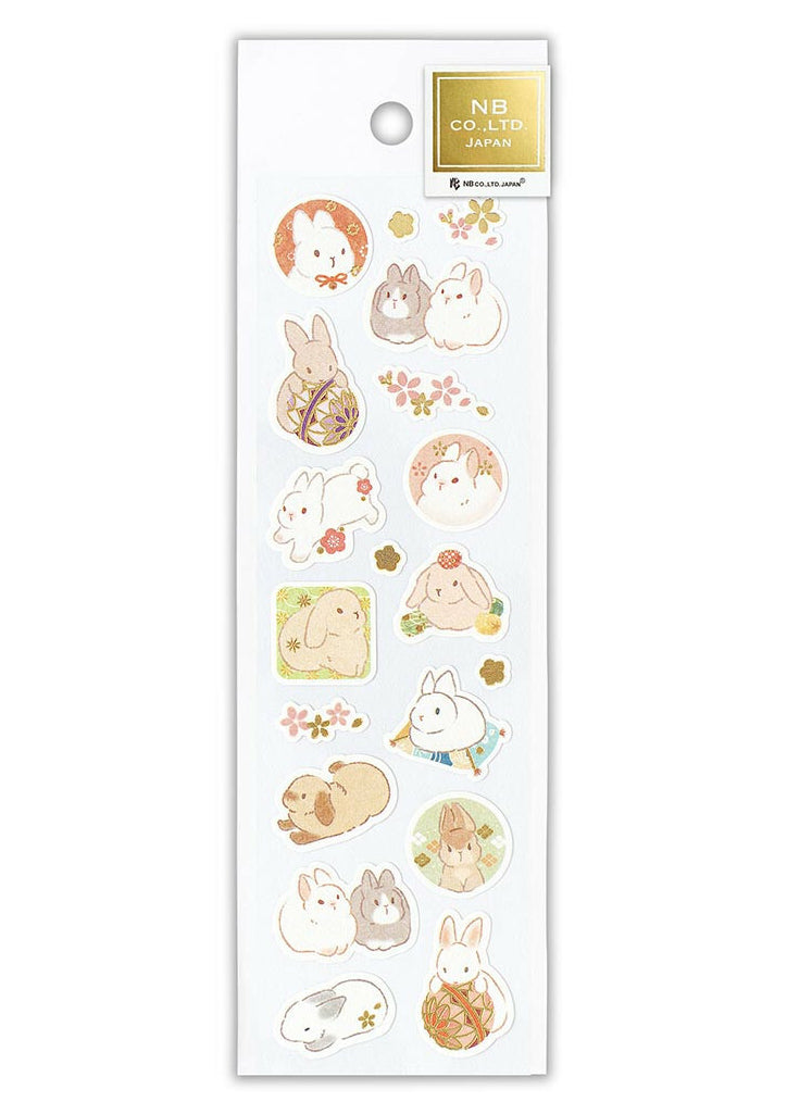 Stickers - Lapin et fleurs