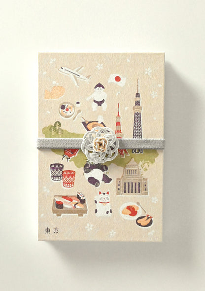 Élastique décoratif Mizuhiki - Argenté et doré avec goshuin