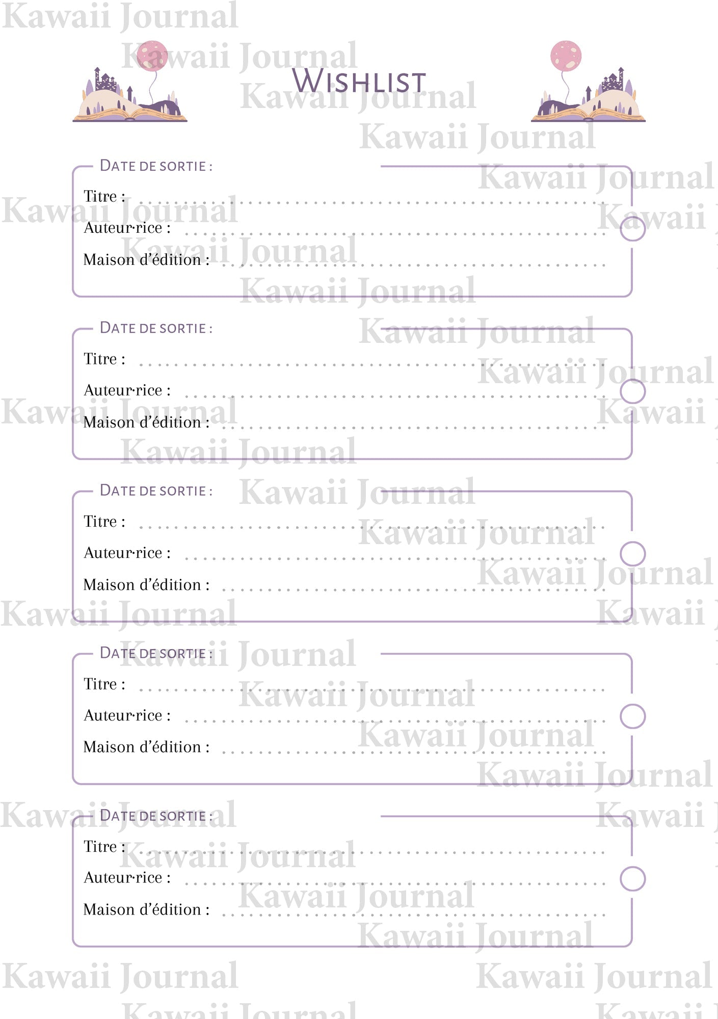 Reading Journal - Wishlist