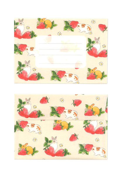 Set de papier à lettres et enveloppes - Lapins et fraises (enveloppes)