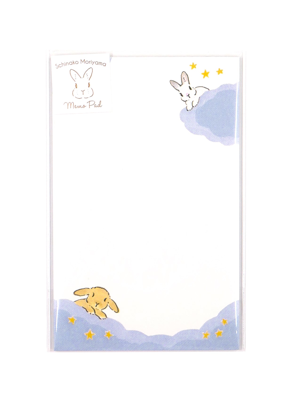 Memo pad - Lapins, lune et étoiles - Schinako Moriyama