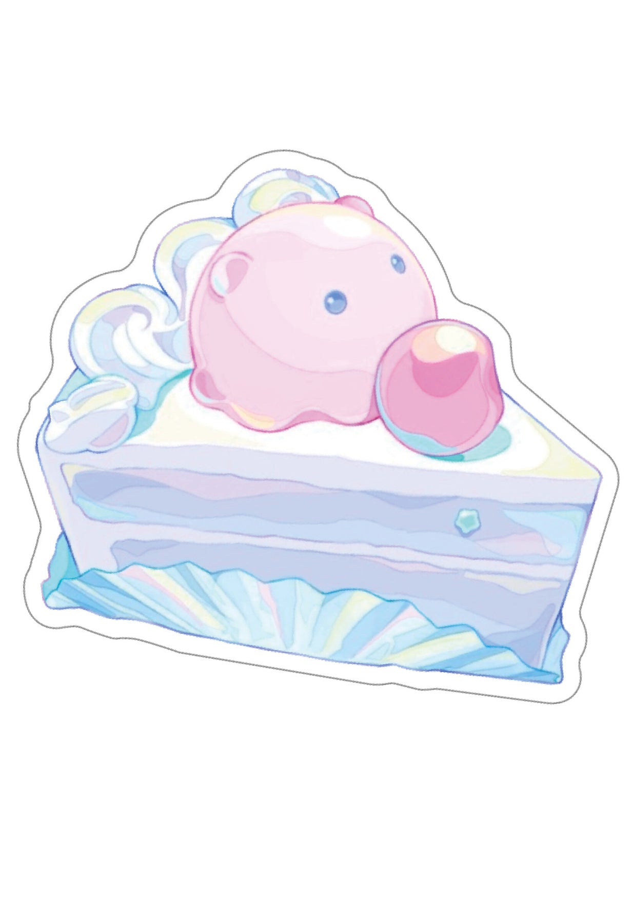 Sticker individuel Gyunyu - Pieuvre Mendako et gâteau