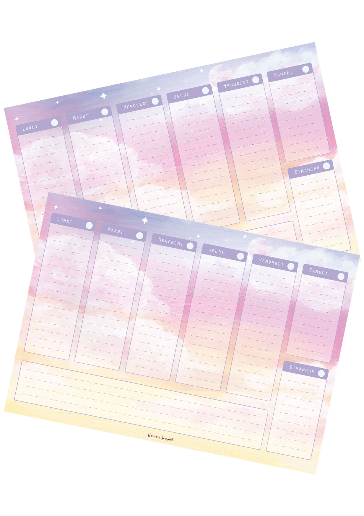 Semainier Yuubae weekly planner agenda hebdomadaire ciel soleil couchant