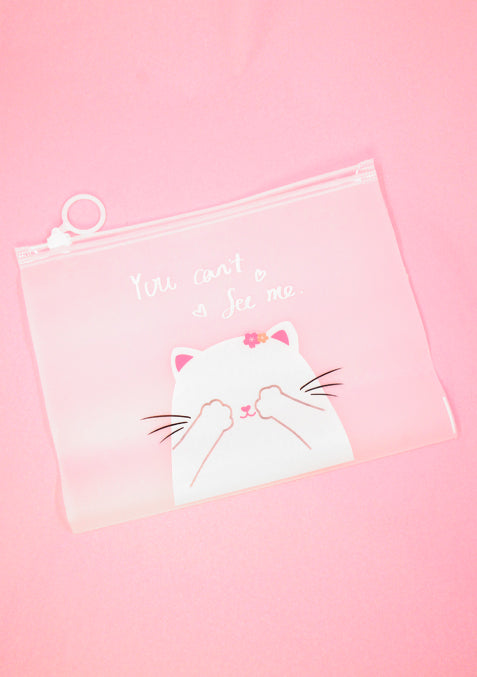 Pochette de rangement - Chat blanc