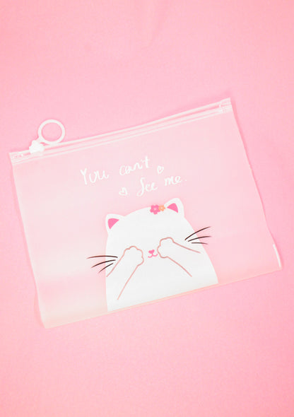 Pochette de rangement - Chat blanc