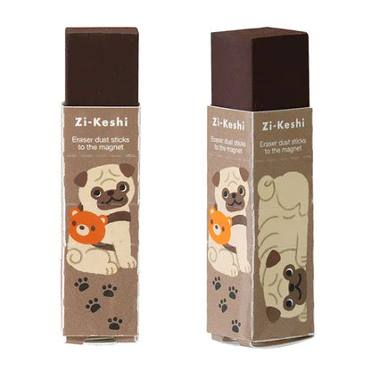 Gomme magnétique Zi-keshi - Animaux Kutsuwa bouledogue français 