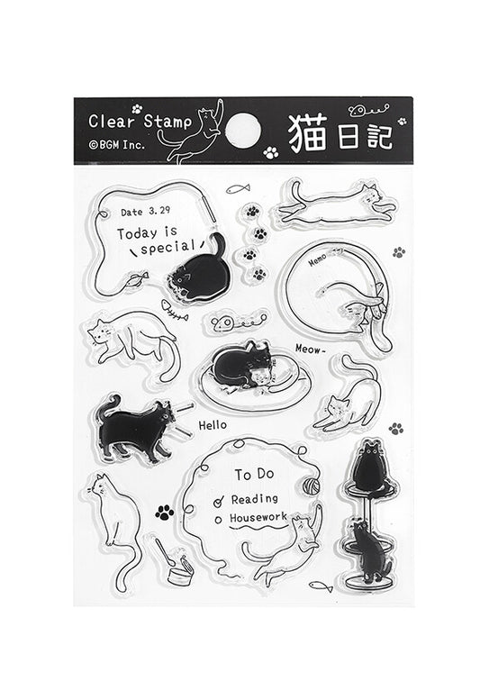 BGM Clear Stamp - Neko Diary : chat neko