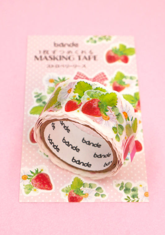 Masking tape stickers - Couronne de fraises