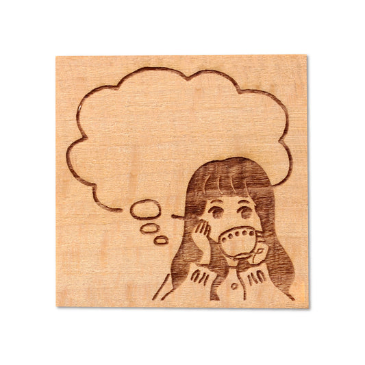 Tampon en bois - Girl's Life - Pause café