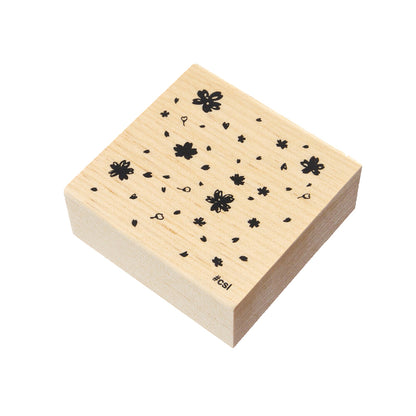 Tampon en bois - Pétales de sakura et fleurs de cerisier