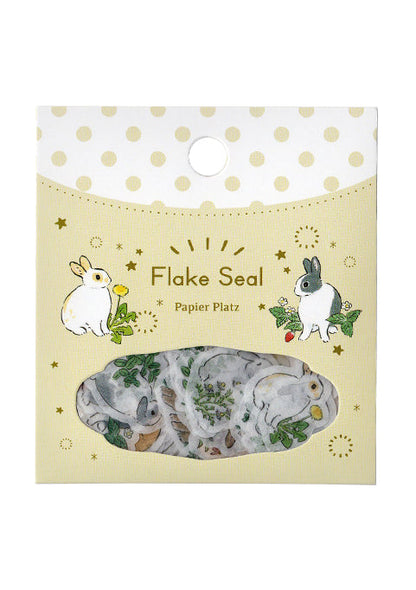 Flake stickers - Lapins et fleurs sauvages