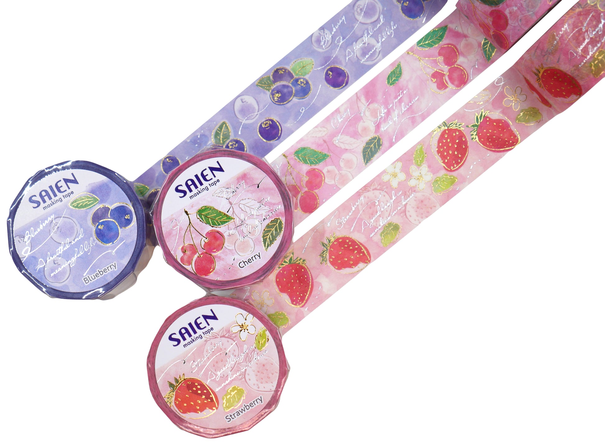 Set de 3 washi tape - Cerise fraise et myrtille