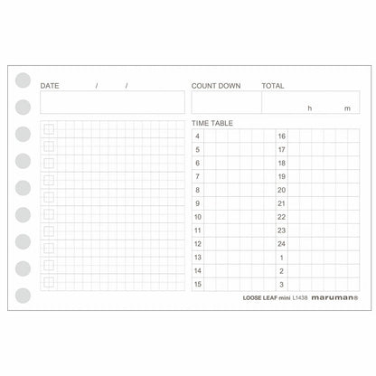 Loose Leaf Maruman - Pack de feuilles B7 time planning