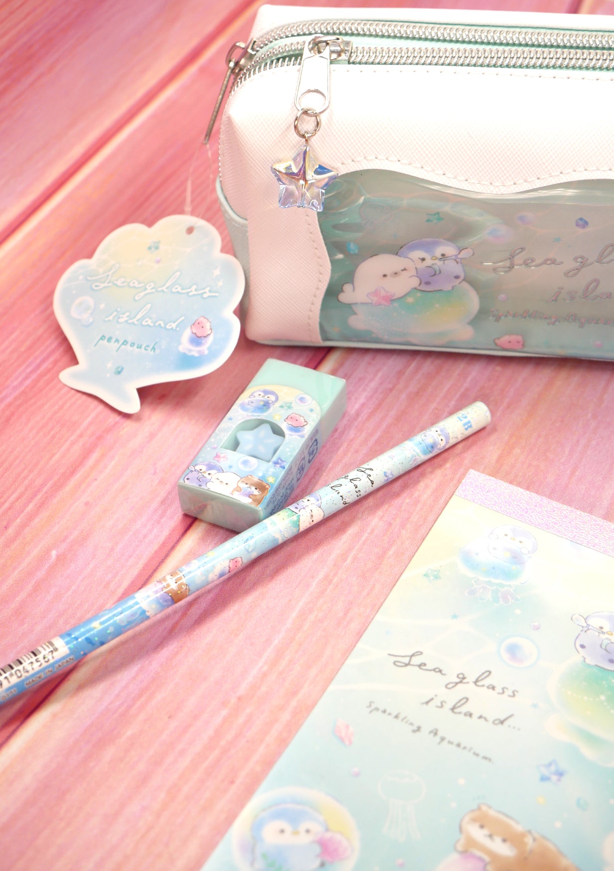 Pack de papeterie kawaii - Collection Sea Glass Island - Méduse