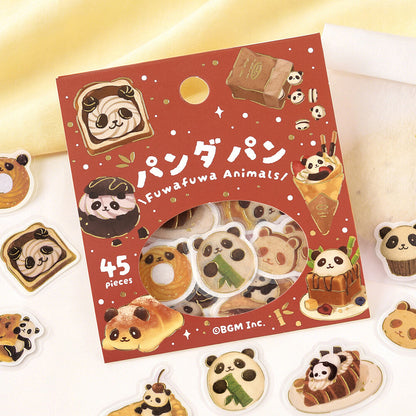 Flake Stickers - Fuwafuwa animals - Panda Pan