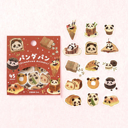 Flake Stickers - Fuwafuwa animals - Panda Pan