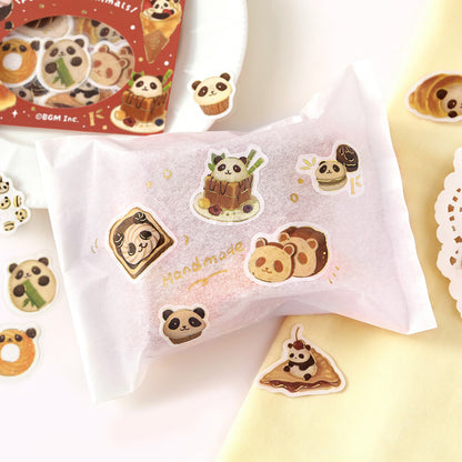 Flake Stickers - Fuwafuwa animals - Panda Pan