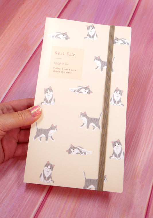 Pochette de rangement pour planches de stickers - Chat