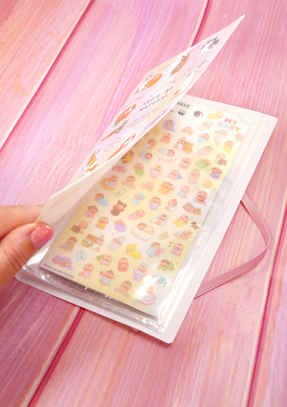 Pochette de rangement pour planches de stickers - Lapins