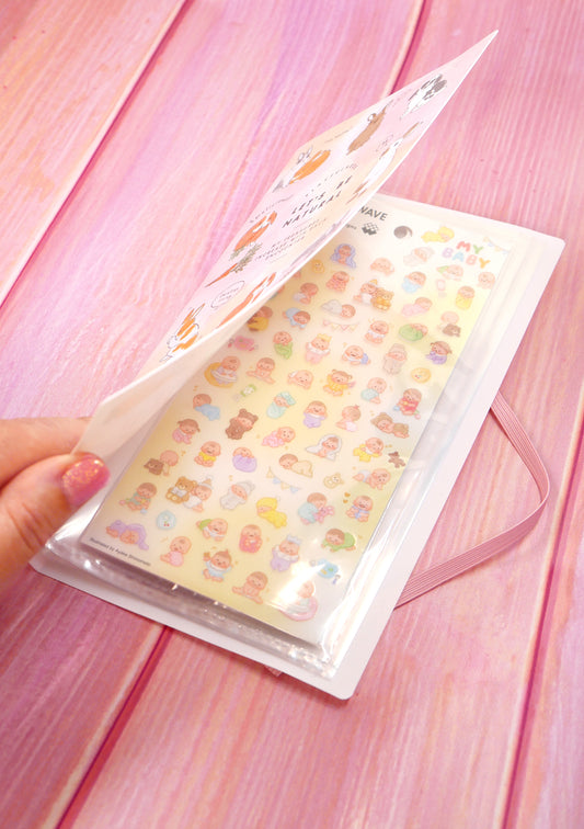 Pochette de rangement pour planches de stickers - Lapins