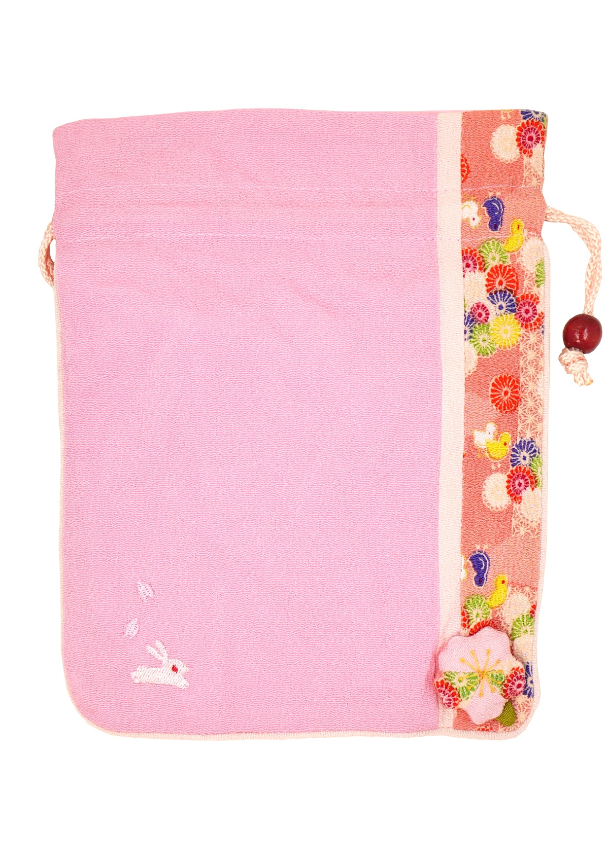 Pochette en tissu japonais - Sakura fleur de cerisier - rose bonbon