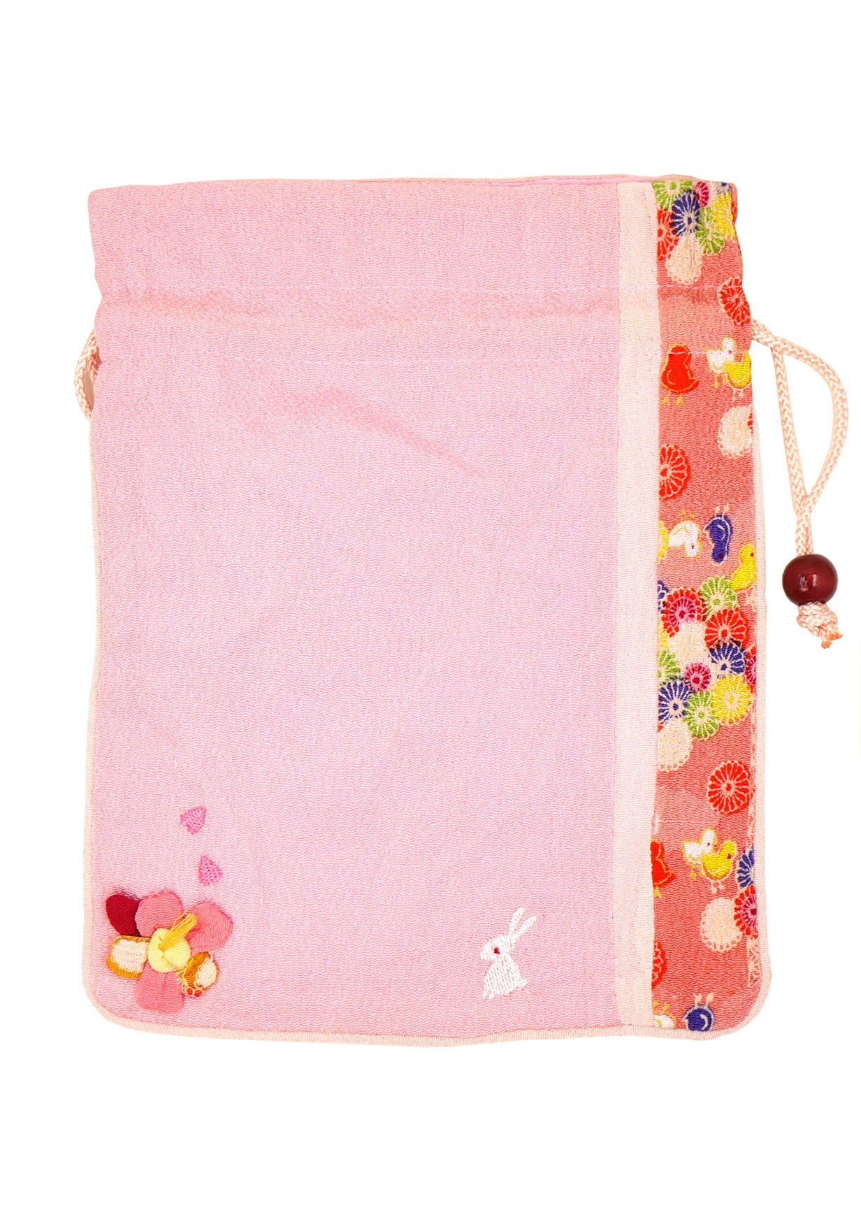 Pochette en tissu japonais - Sakura fleur de cerisier - rose clair