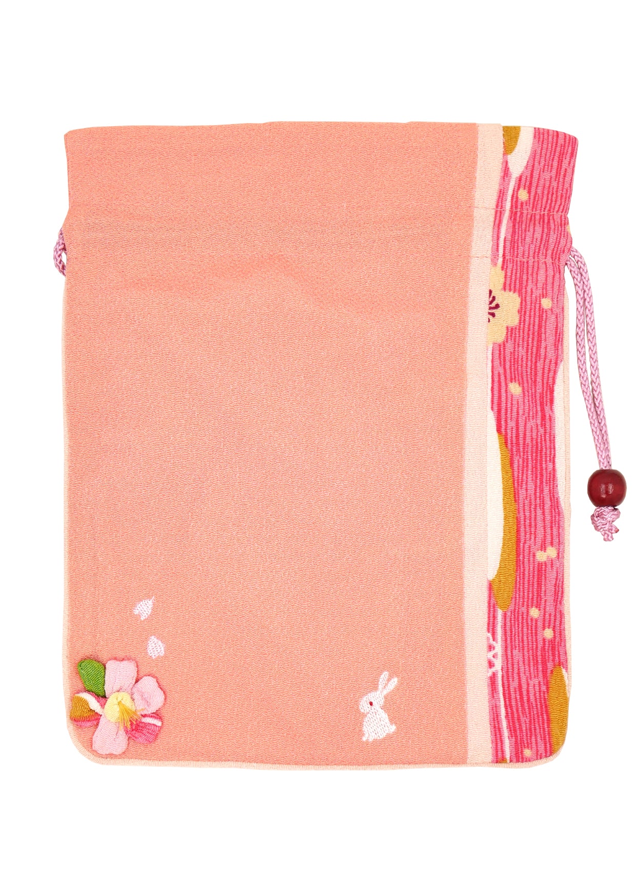 Pochette en tissu japonais - Sakura fleur de cerisier - rose saumon