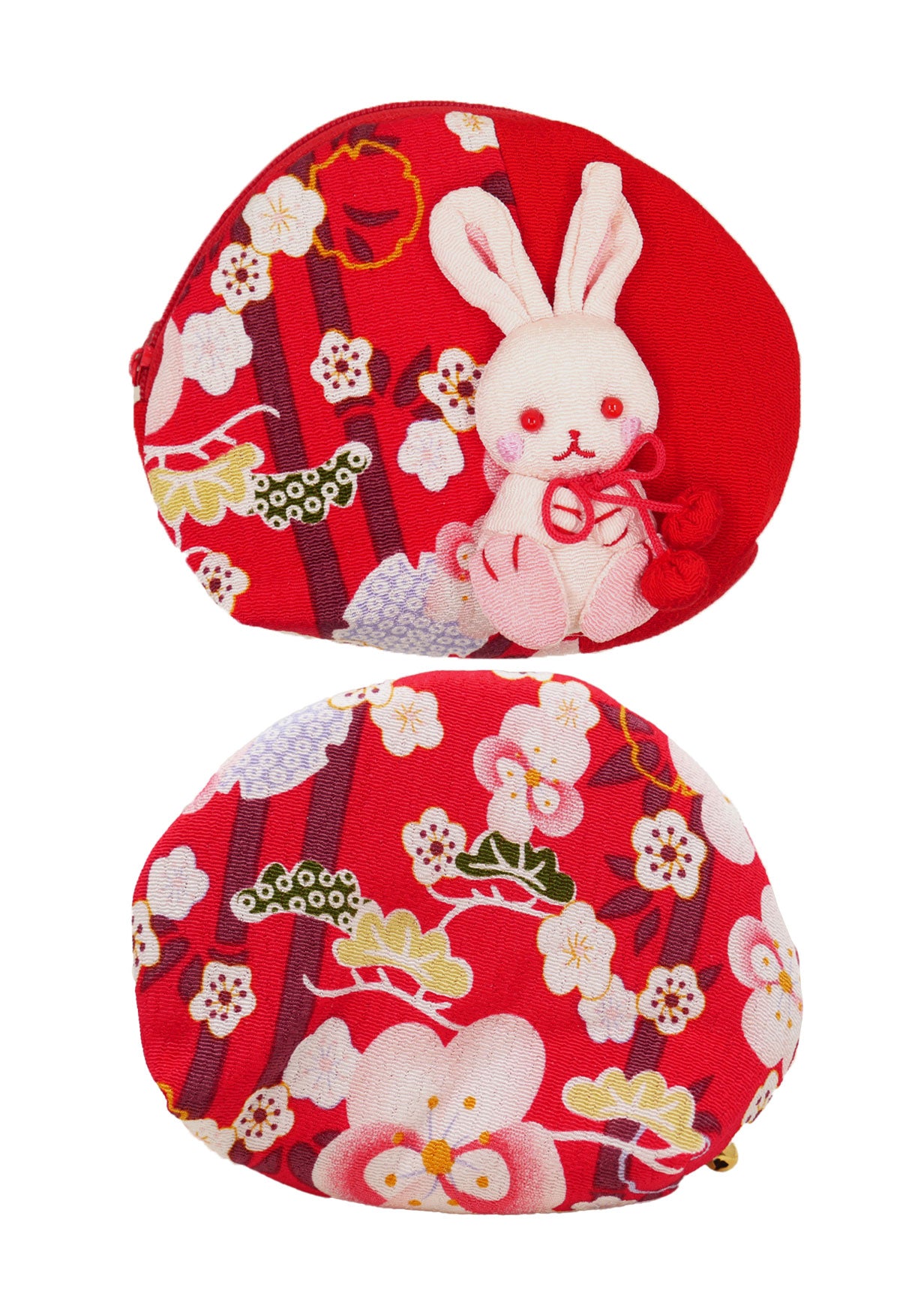 Pochette en tissu japonais - Lapin kawaii rouge