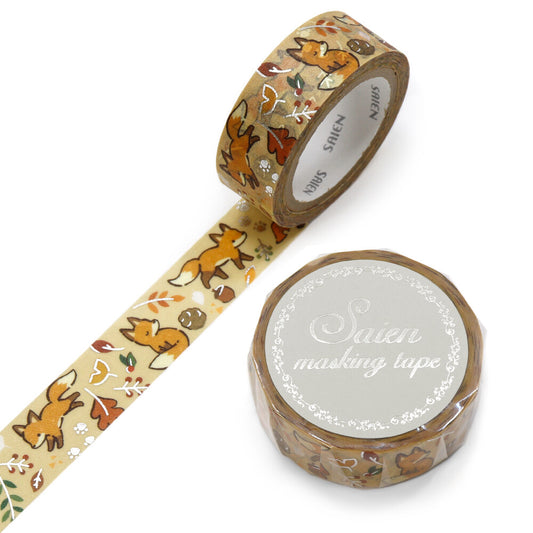 Washi tape - Renard kawaii et automne