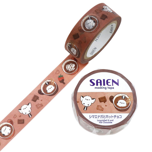Washi tape - Shimaenaga et chocolat chaud