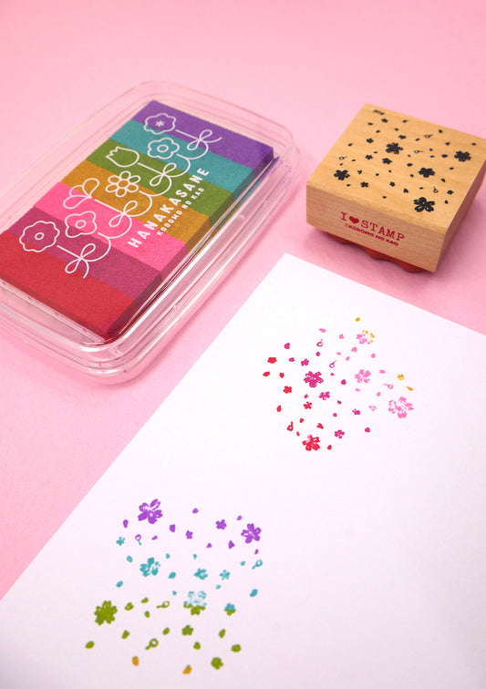 Tampon en bois - Pétales de sakura et fleurs de cerisier