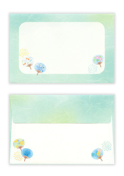 Set de papier à lettre et enveloppes - Uchiwa - enveloppes devant derrière