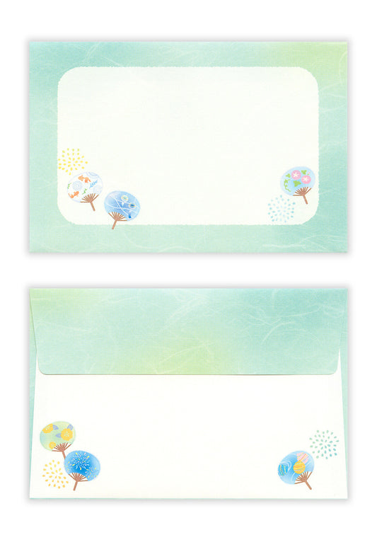 Set de papier à lettre et enveloppes - Uchiwa - enveloppes devant derrière