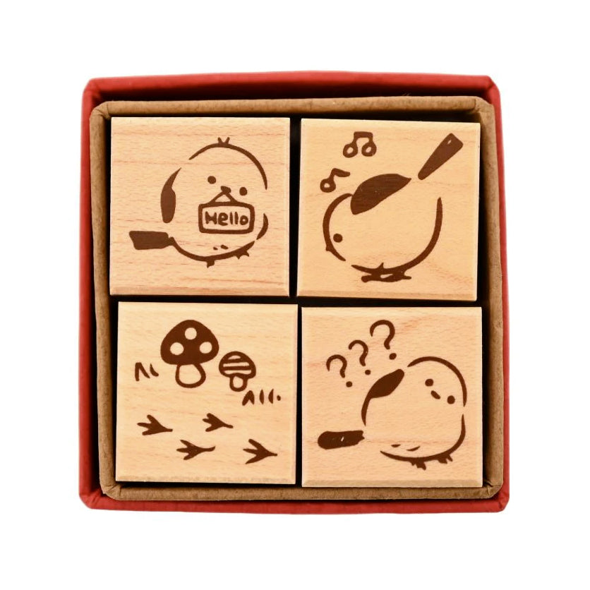 Tampons en bois - Shimaenaga - Set de 4 tampons