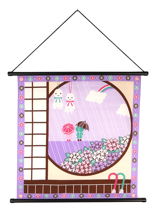 Furoshiki - Saison des pluies avec support mural