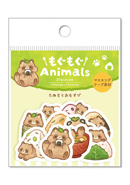 Flake stickers - Tanuki et onigiri