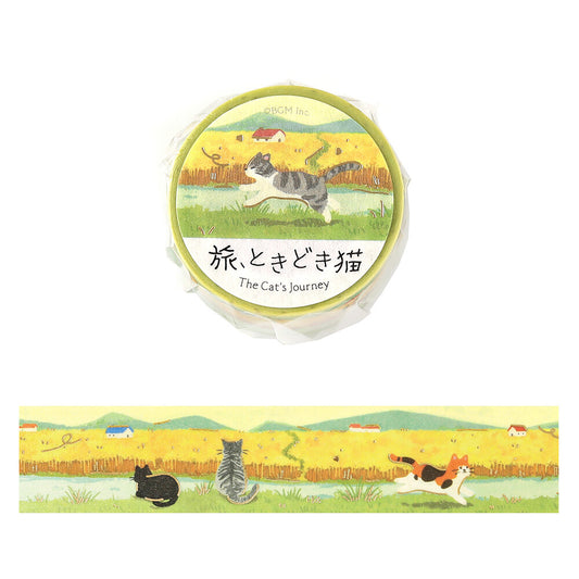 Washi tape - The Cat's Journey - Chats dans les champs