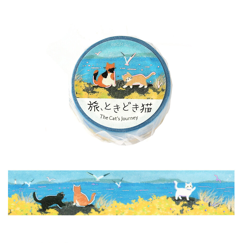 Washi tape - The Cat's Journey - Chats à la mer
