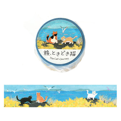Washi tape - The Cat's Journey - Chats à la mer