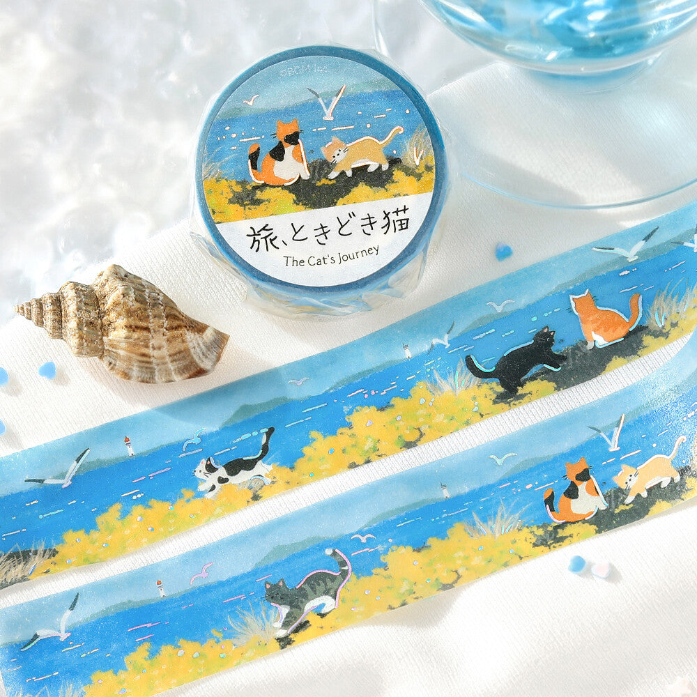 Washi tape - The Cat's Journey - Chats à la mer