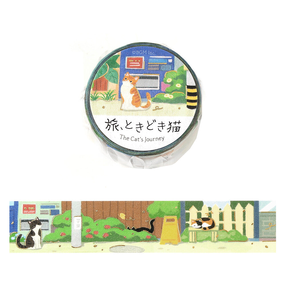 Washi tape - The Cat's Journey - Chats dans une petite rue japonaise